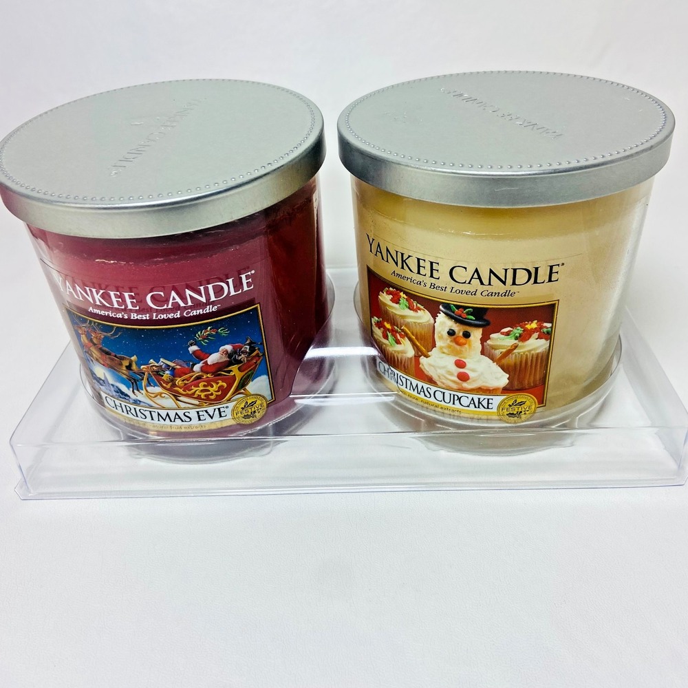 Yankee Candle Set Of 2 Christmas‎ Cookie Christmas Eve 7oz Tumbler Jar Set New - Picture 5 of 7